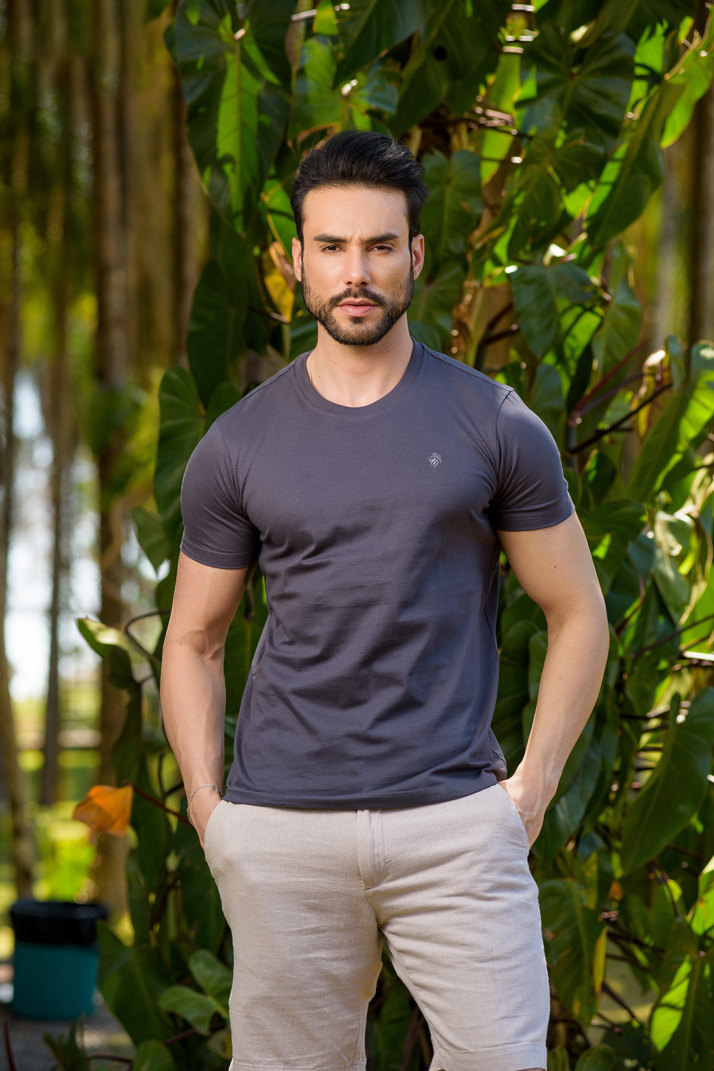 Camiseta Básica Slim Cinza Grafite - Conquest - comprar online