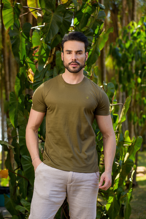 Imagem do Camiseta Básica Slim Verde Musgo - Conquest