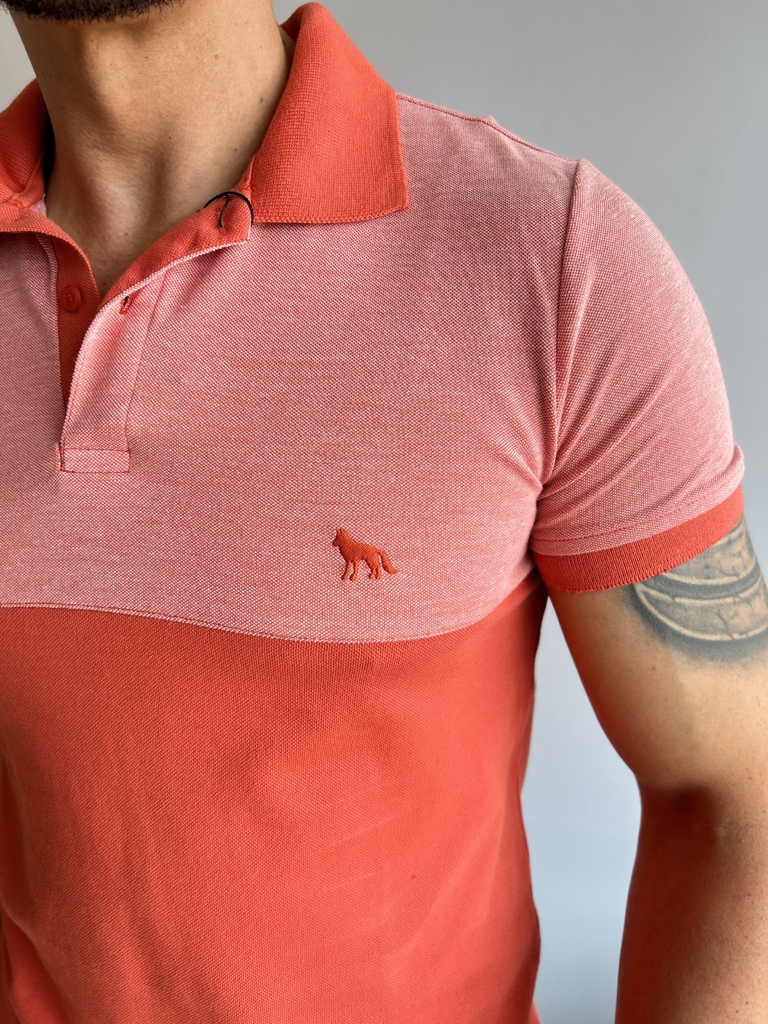 Camiseta Gola Polo Muscle Laranja Faixa 4044 - Acostamento - comprar online