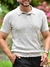 Camiseta Gola Polo Tricot Texturizada Cinza 1074 - Conquest