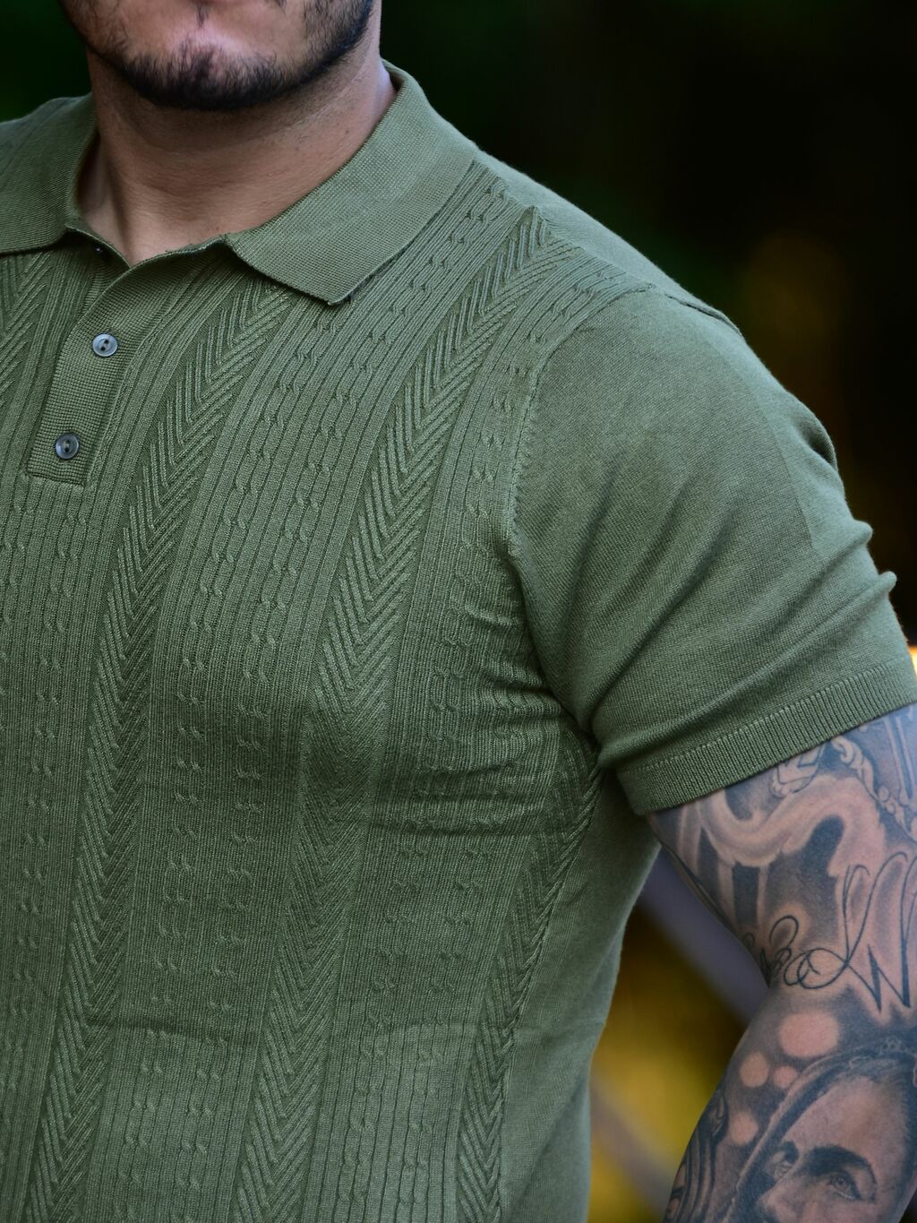 Imagem do Camiseta Gola Polo Tricot Texturizada Verde 1074 - Conquest