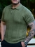Camiseta Gola Polo Tricot Texturizada Verde 1074 - Conquest