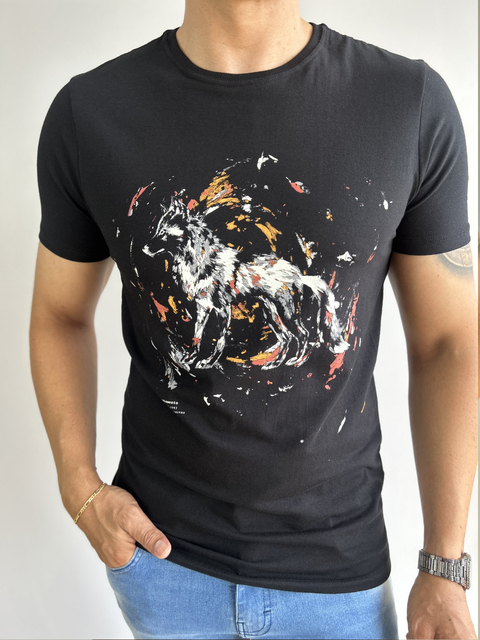 Camiseta Elastano Preta Lobão 2110 - Acostamento