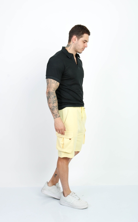 Camiseta Gola Polo Malha Texturizada Preta - AST na internet