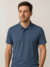 Camiseta Gola Polo Poliamida Slim Azul Artico - Conquest - loja online