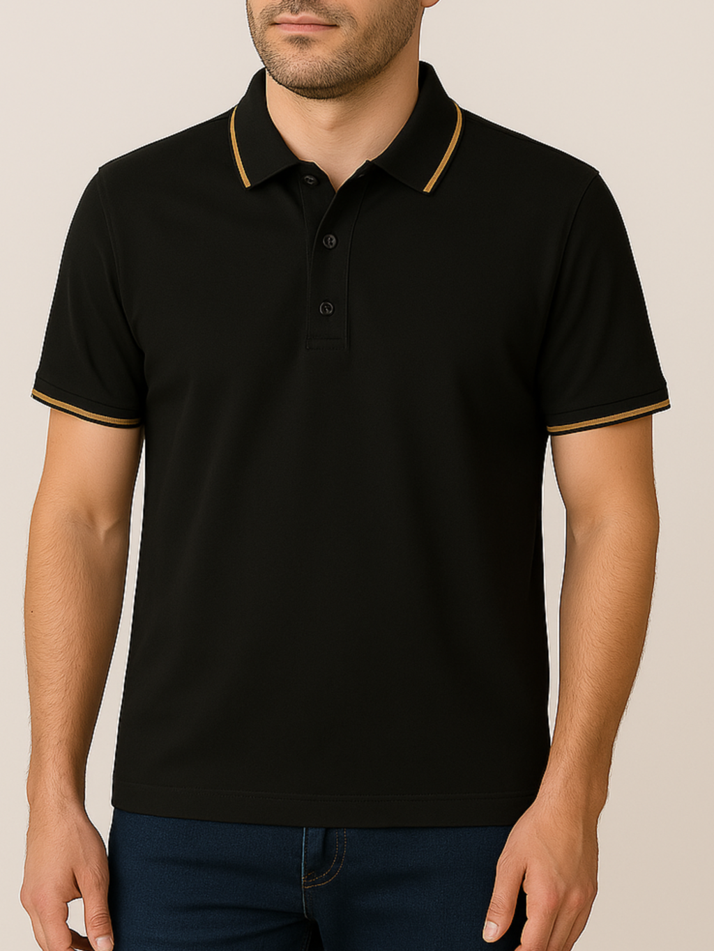 Camiseta Gola Polo Casual Slim Preta 3108 - Conquest - comprar online