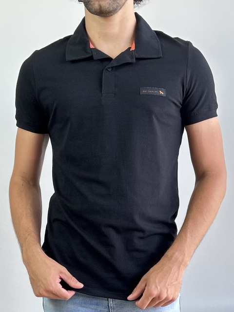 Camiseta Gola Polo Elastano Preta - Acostamento