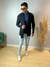 Cardigan Texturizado Preto - Zip Off - Kamarim Patos