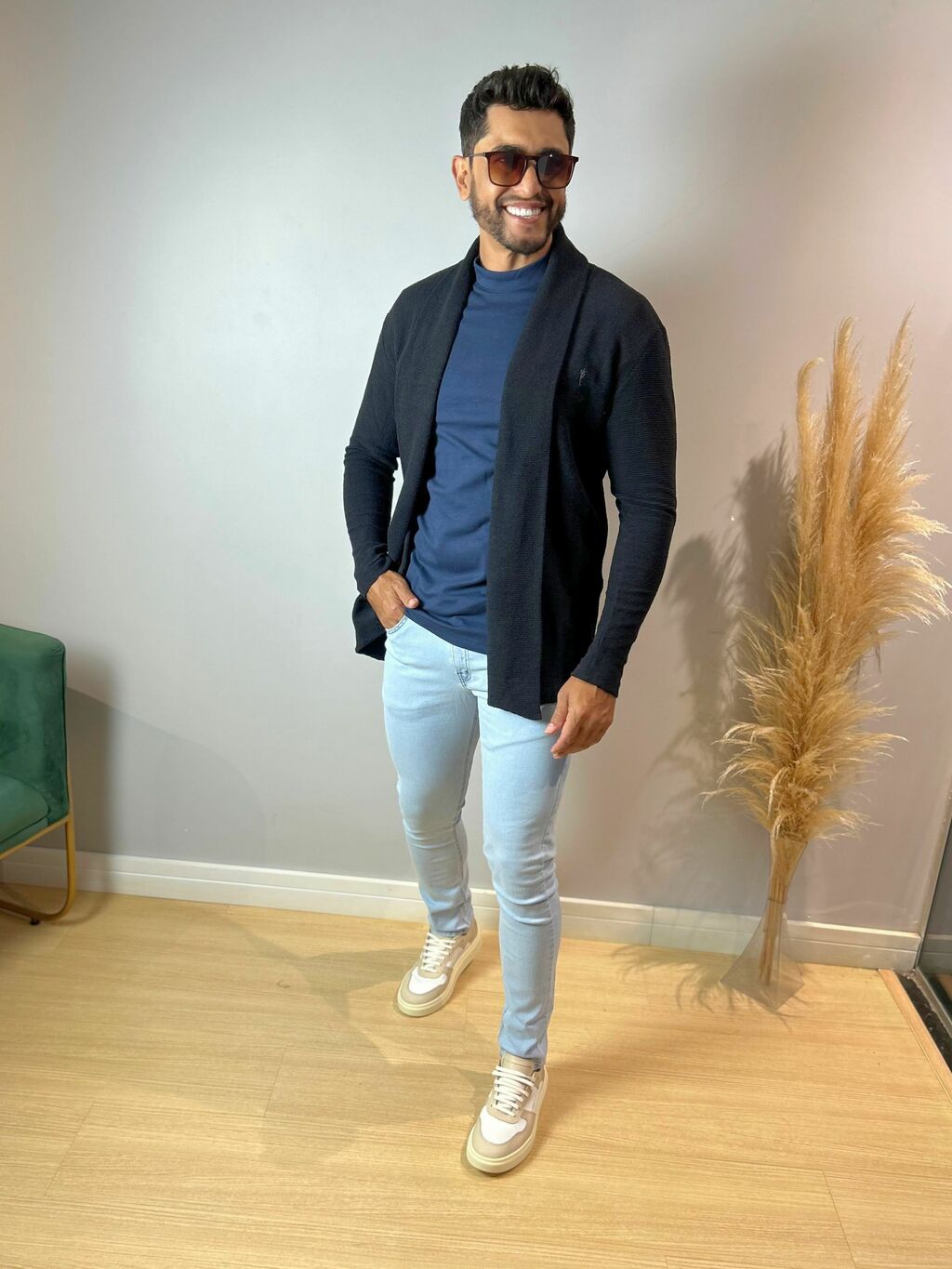 Imagem do Cardigan Texturizado Preto - Zip Off