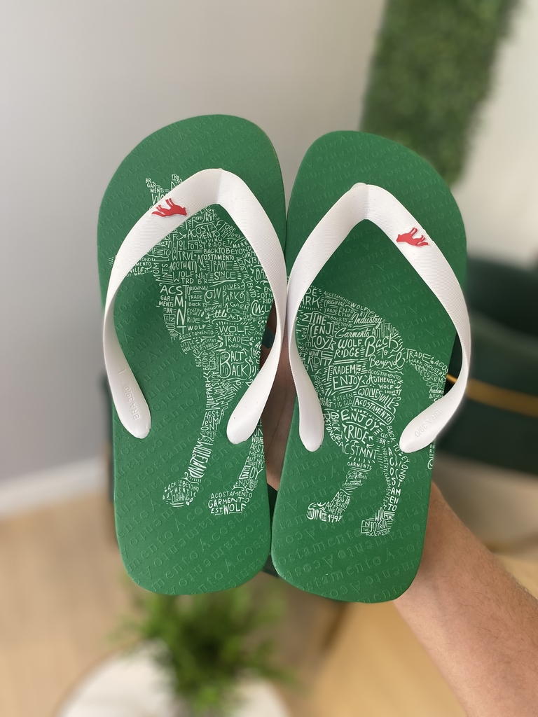Chinelo Verde Medio Lobão - Acostamento