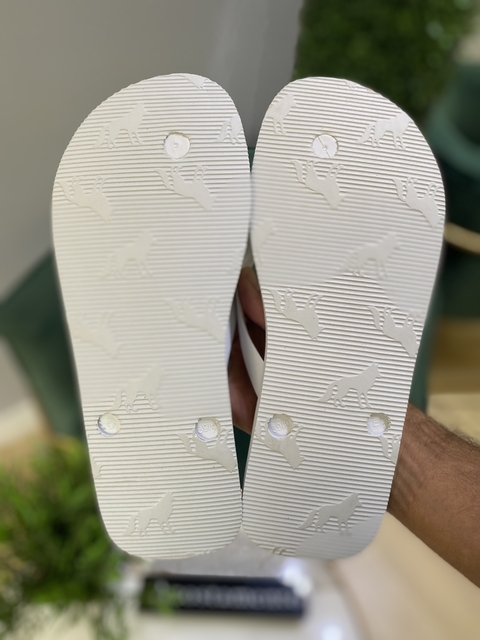 Chinelo Branco Listra Azul - Acostamento - Kamarim Patos