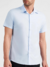 Camisa Slim Elastano Manga Curta Azul Claro - Acostamento
