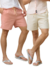 Kit 2 Short Casual Resort Bege Cru e Salmão - Conquest