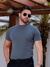 Camiseta Gola Média Slim Cinza - Conquest - comprar online