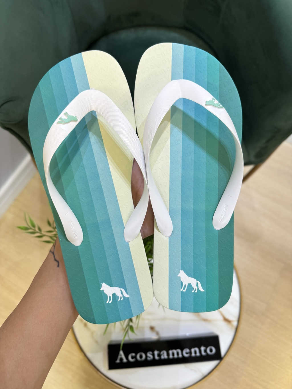 Chinelo Azul Claro Listras 9031 - Acostamento