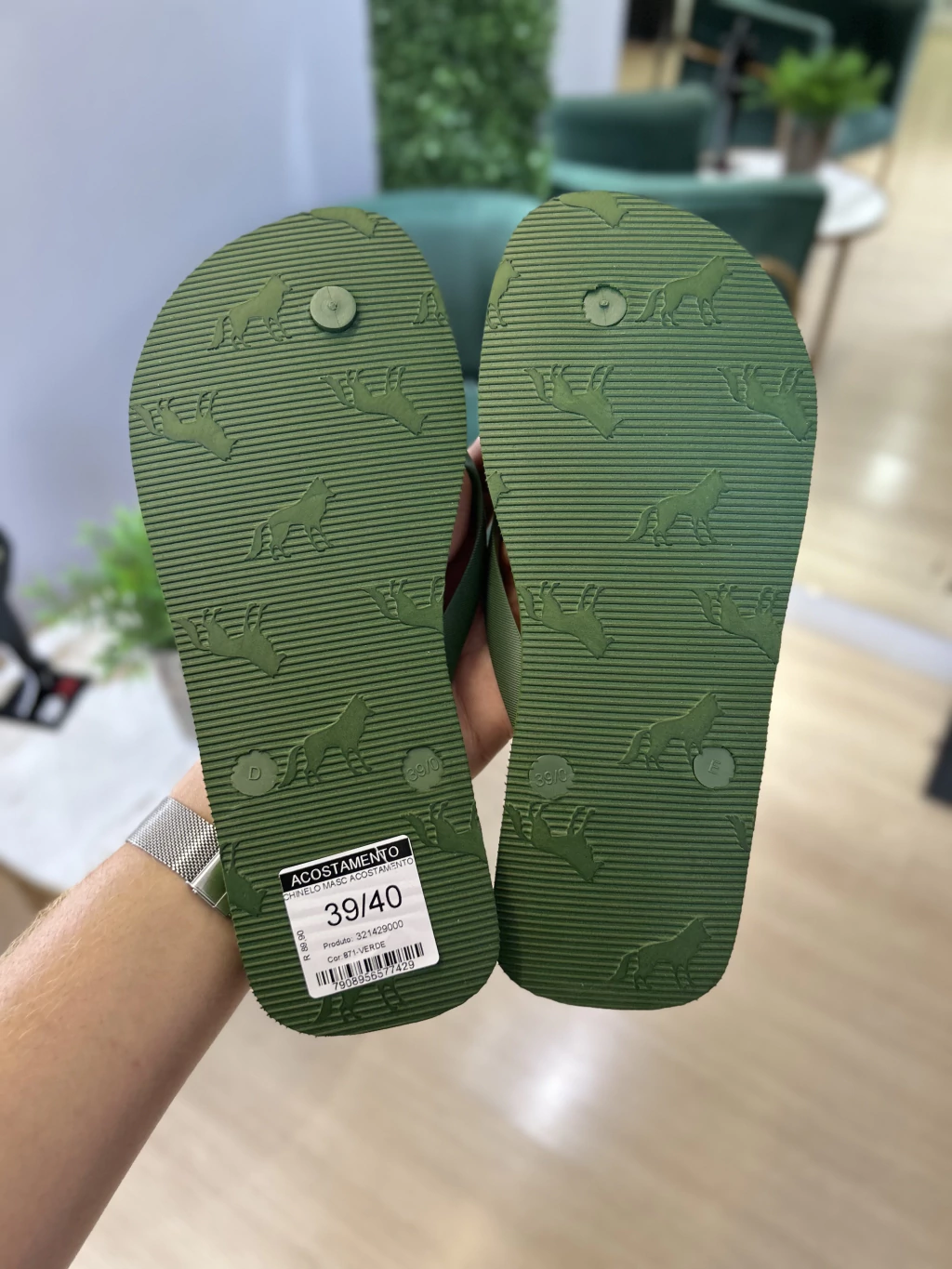 Chinelo Verde Militar Liso - Acostamento - Kamarim Patos