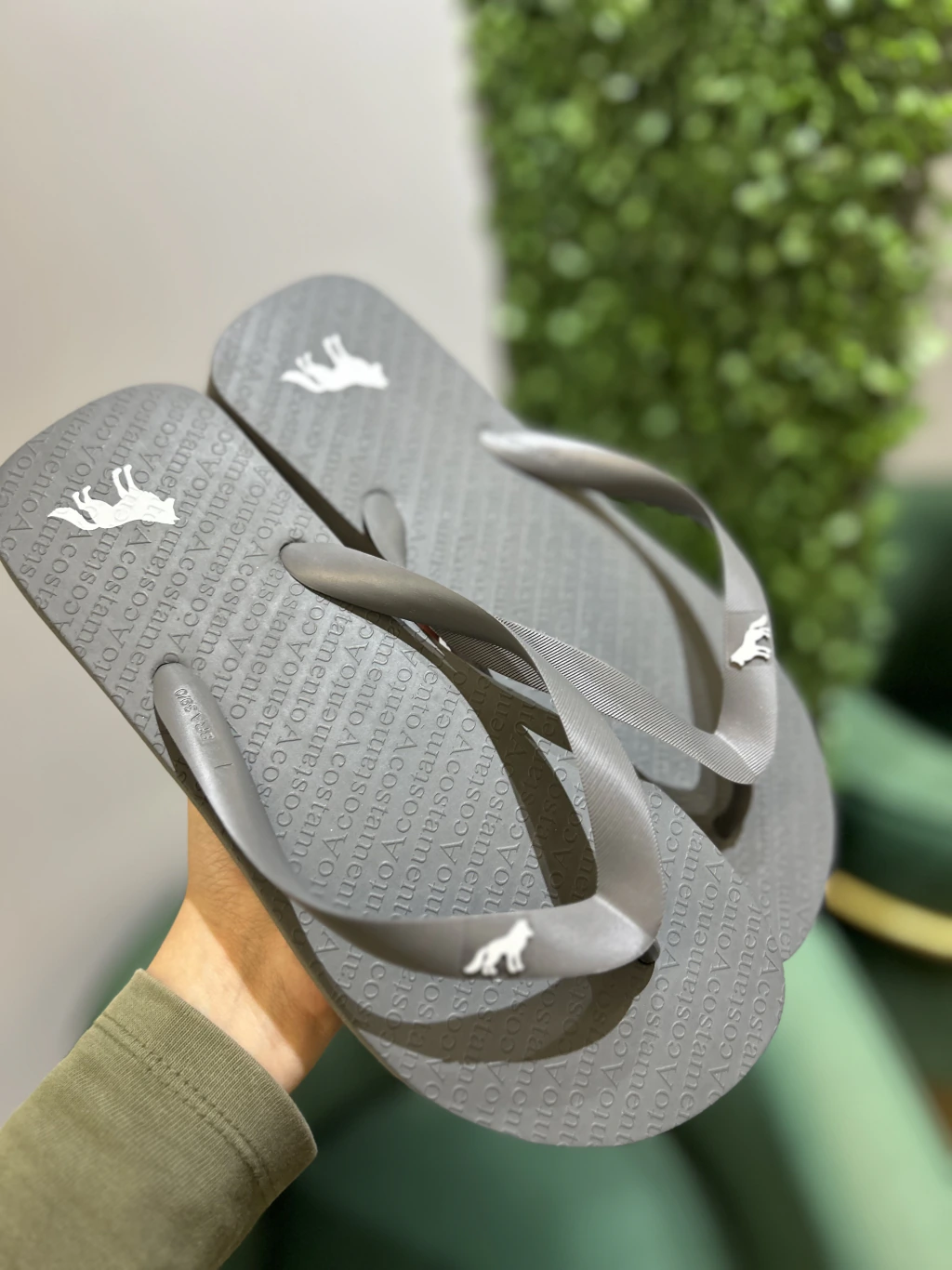 Chinelo Cinza liso - Acostamento - Kamarim Patos