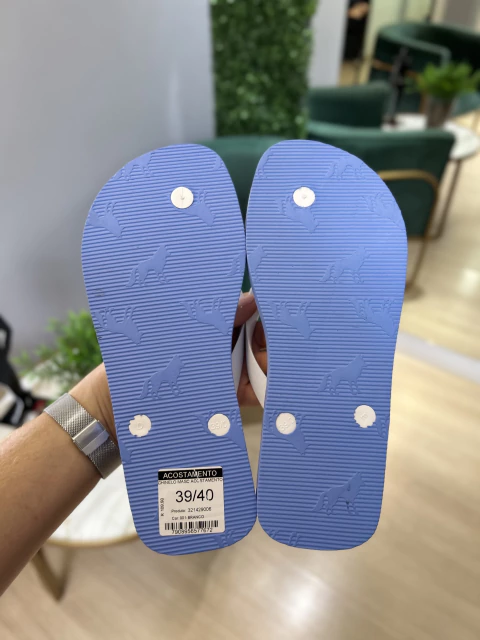 Chinelo Azul Listra Branca 9006 - Acostamento - Kamarim Patos