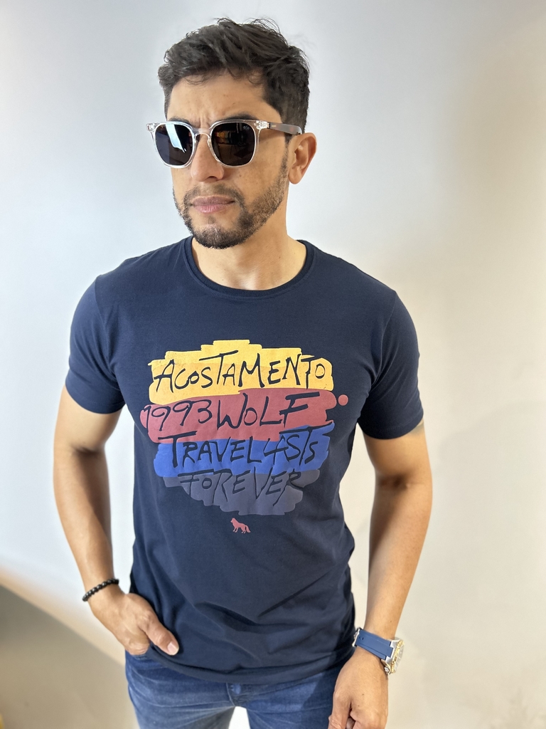 Camiseta Touch Assinature Marinho 2117 - Acostamento - Kamarim Patos