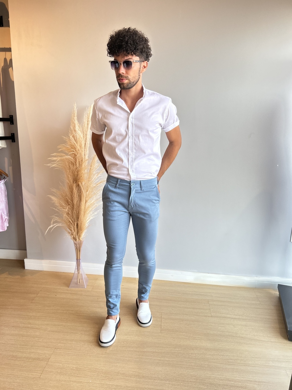Calça Alfaiataria Azul Bebê Super Skinny - Zip Off - loja online