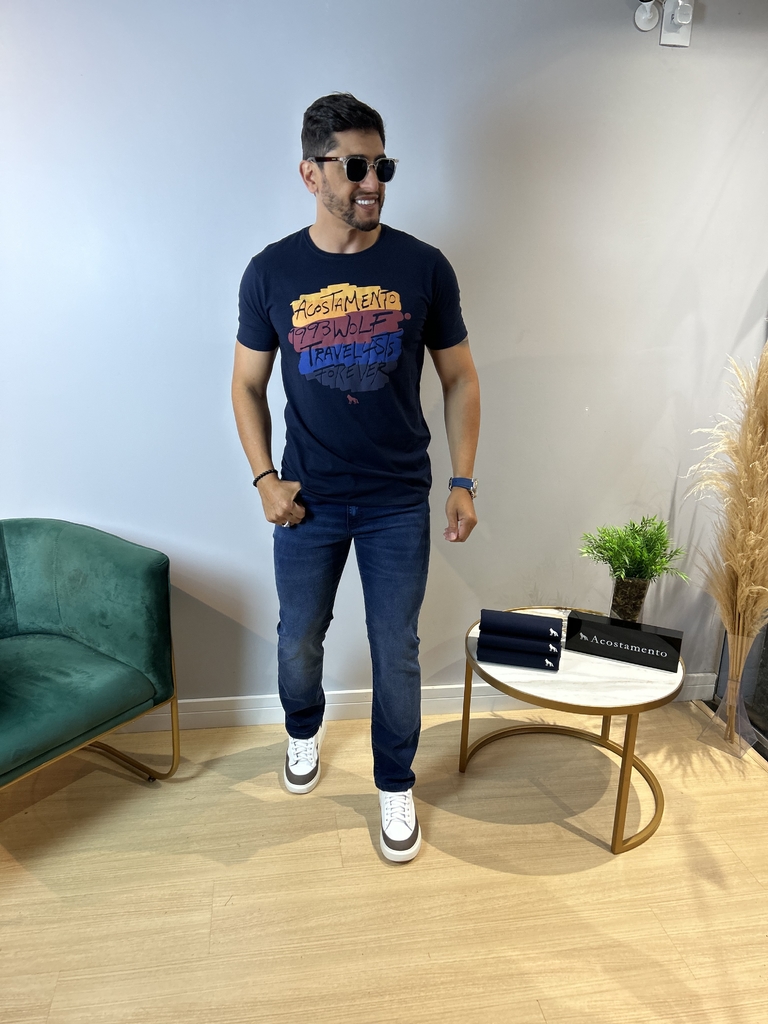 Camiseta Touch Assinature Marinho 2117 - Acostamento na internet