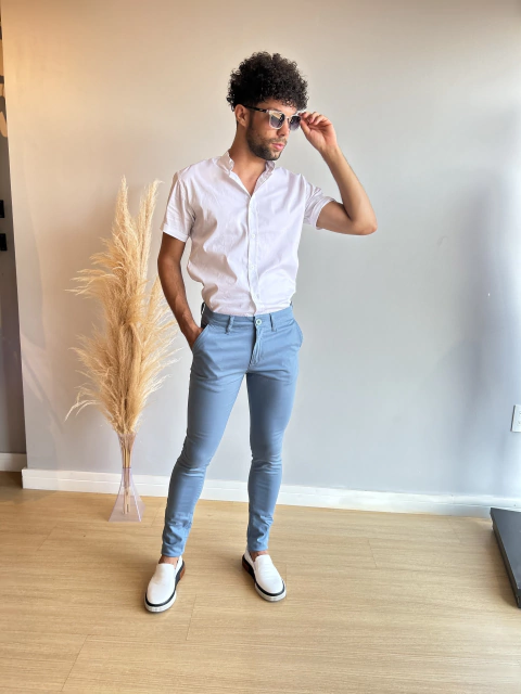 Imagem do Calça Alfaiataria Azul Bebê Super Skinny - Zip Off