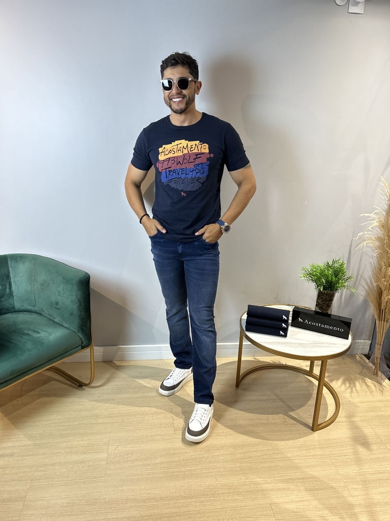 Camiseta Touch Assinature Marinho 2117 - Acostamento - loja online