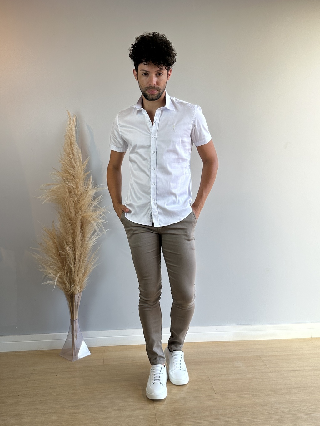 Camisa Slim Manga Curta Branca - Zip Off - comprar online