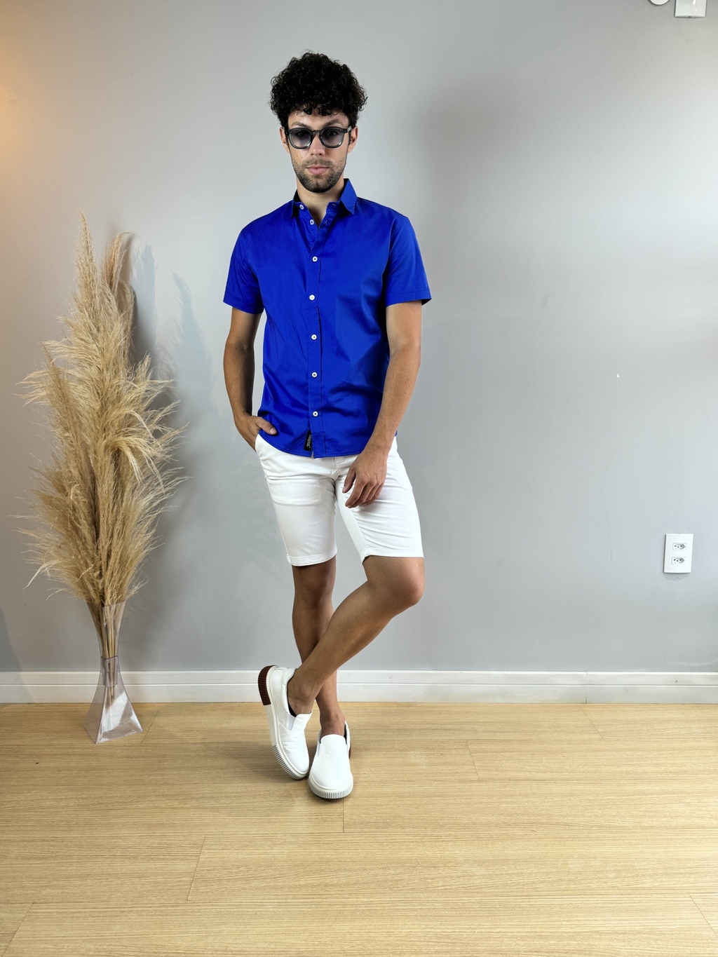 Imagem do Camisa Slim Manga Curta Azul Bic - Conquest
