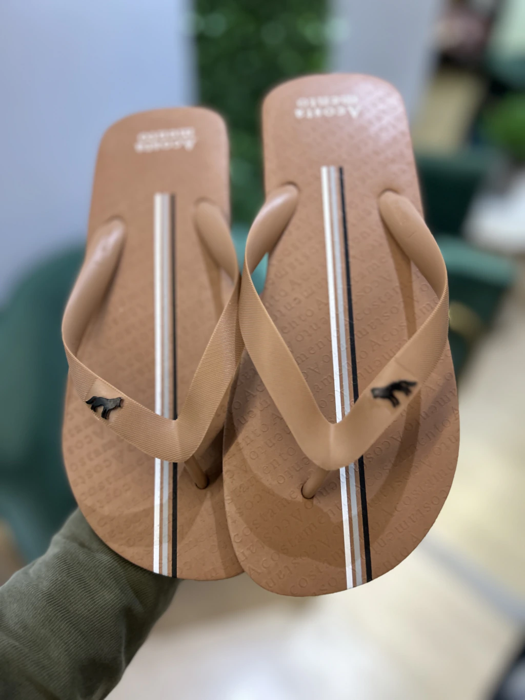 Chinelo Castanho Listra 9016 - Acostamento - Kamarim Patos