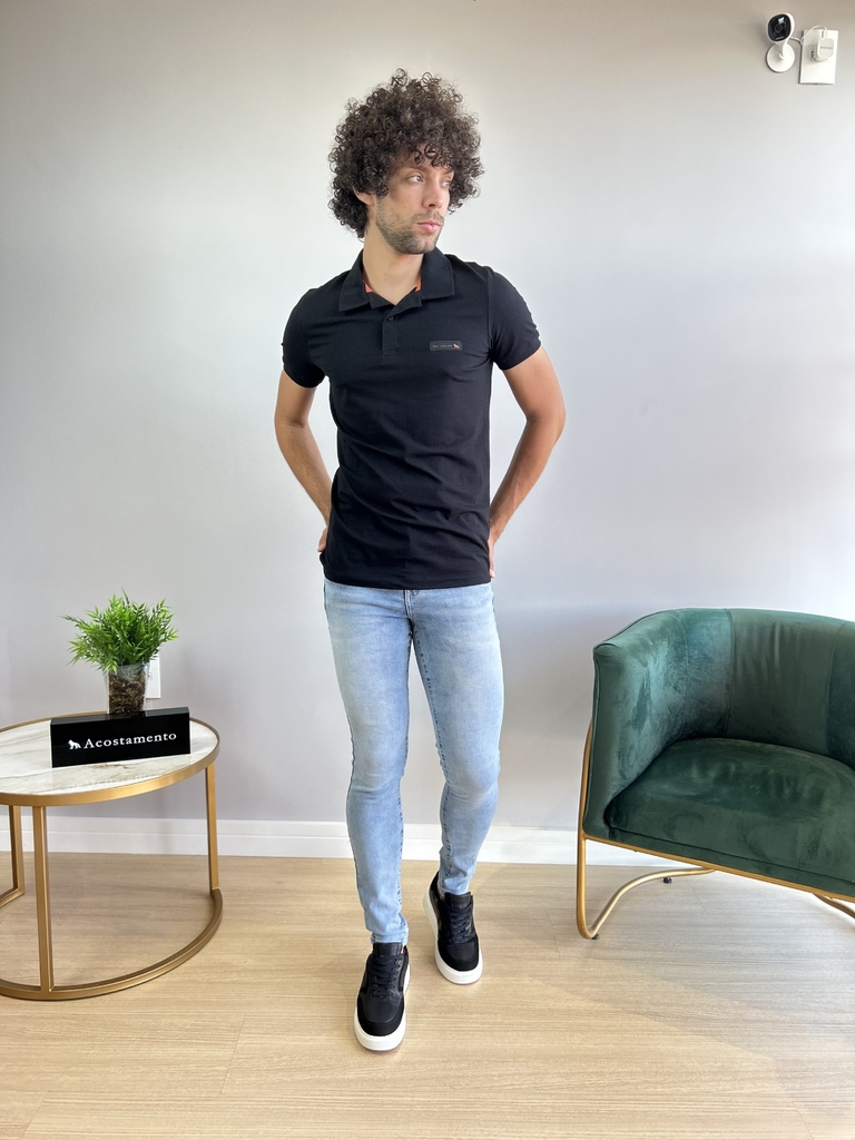 Imagem do Camiseta Gola Polo Elastano Preta - Acostamento