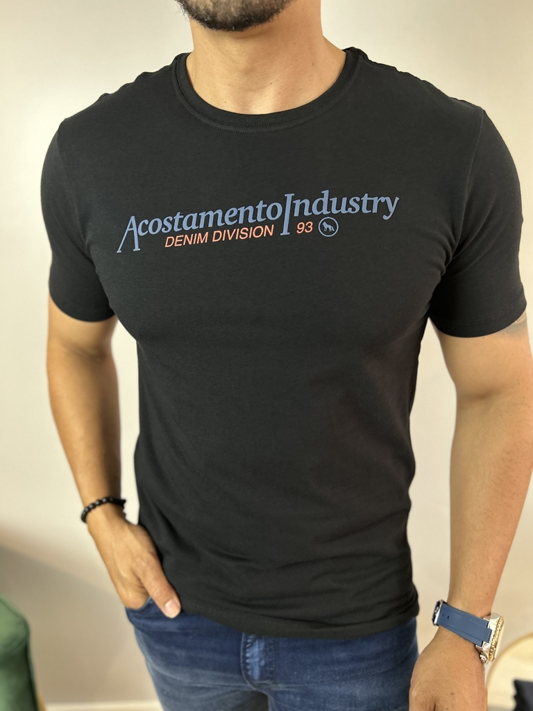 Camiseta Elastano Assinature Preta 2118 - Acostamento