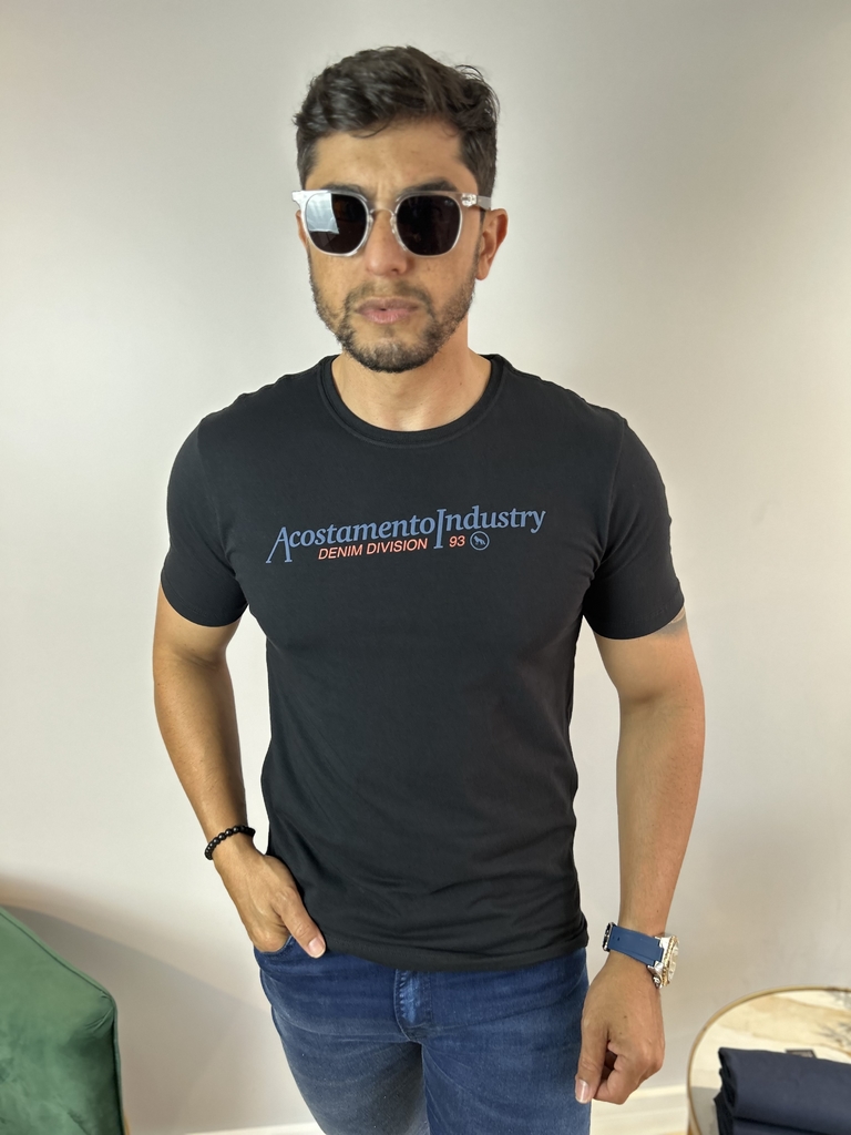 Camiseta Elastano Assinature Preta 2118 - Acostamento - Kamarim Patos