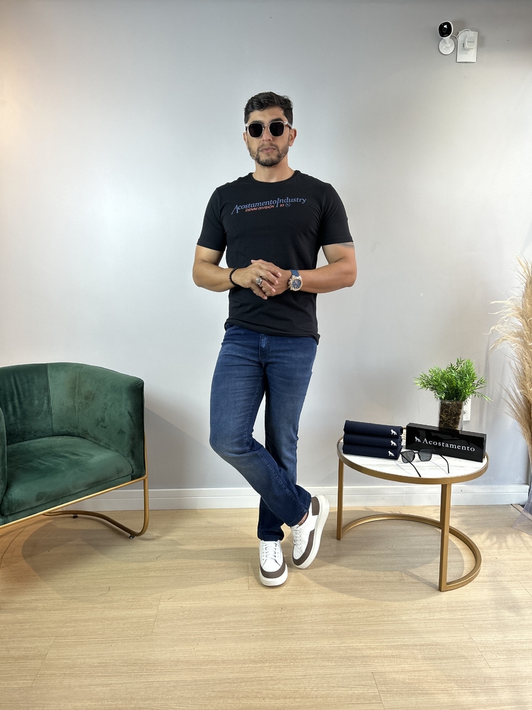 Imagem do Camiseta Elastano Assinature Preta 2118 - Acostamento