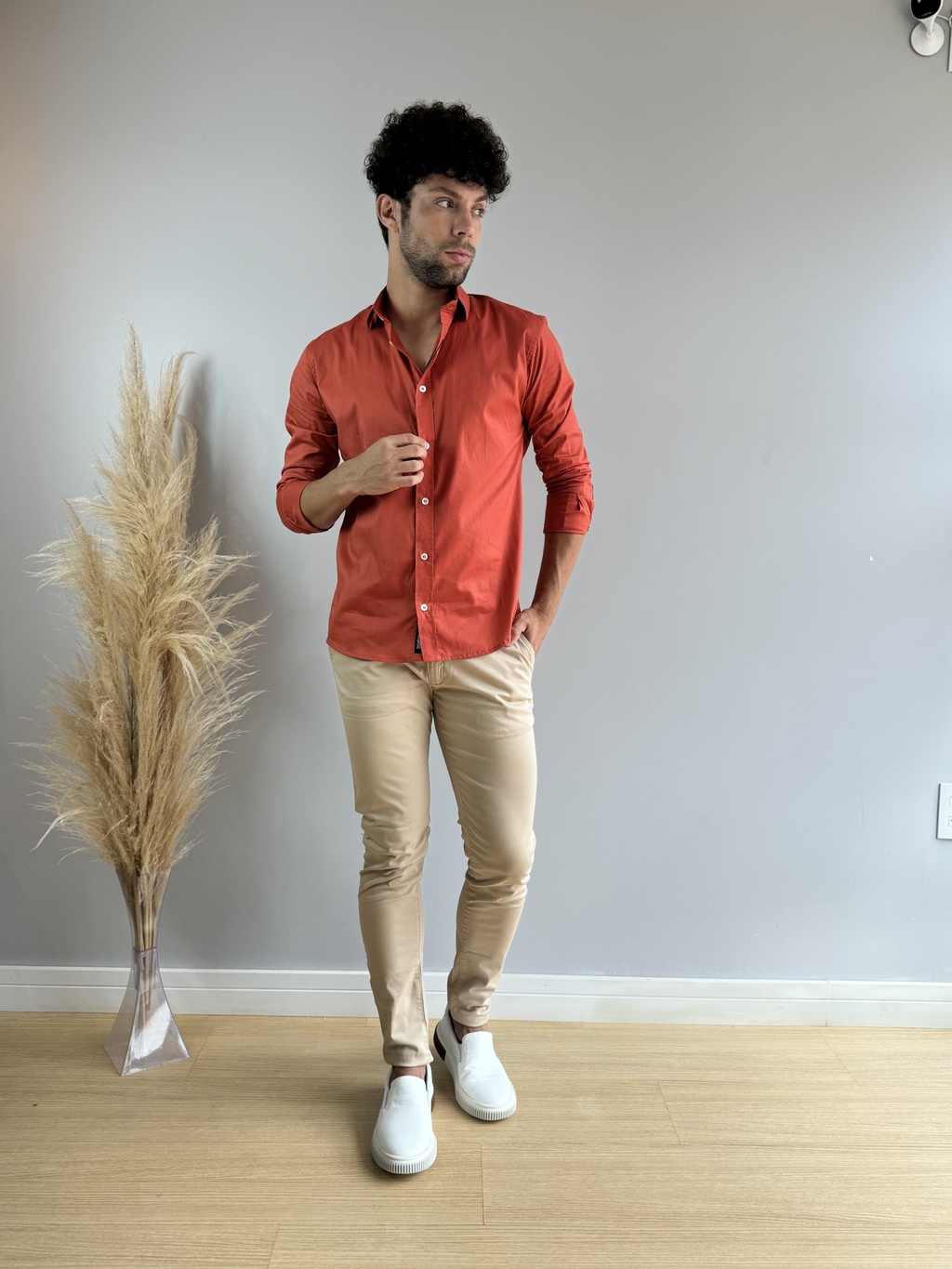 Calça Alfaiataria Bege Skinny - Zip Off - comprar online