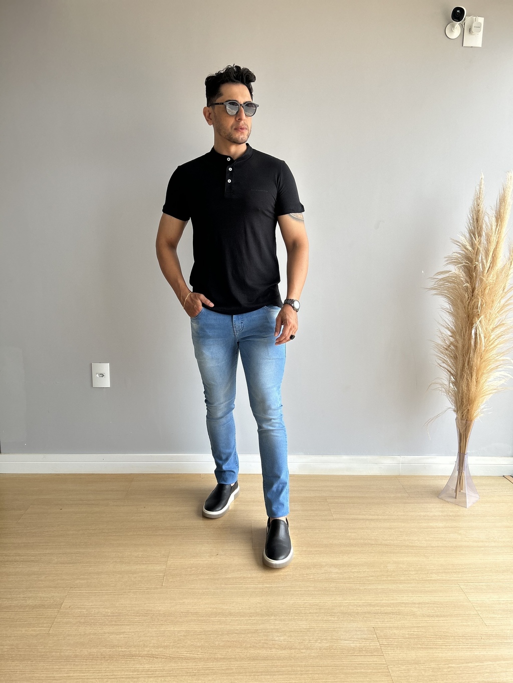 Camiseta Gola Polo Preta 4063 - Acostamento na internet