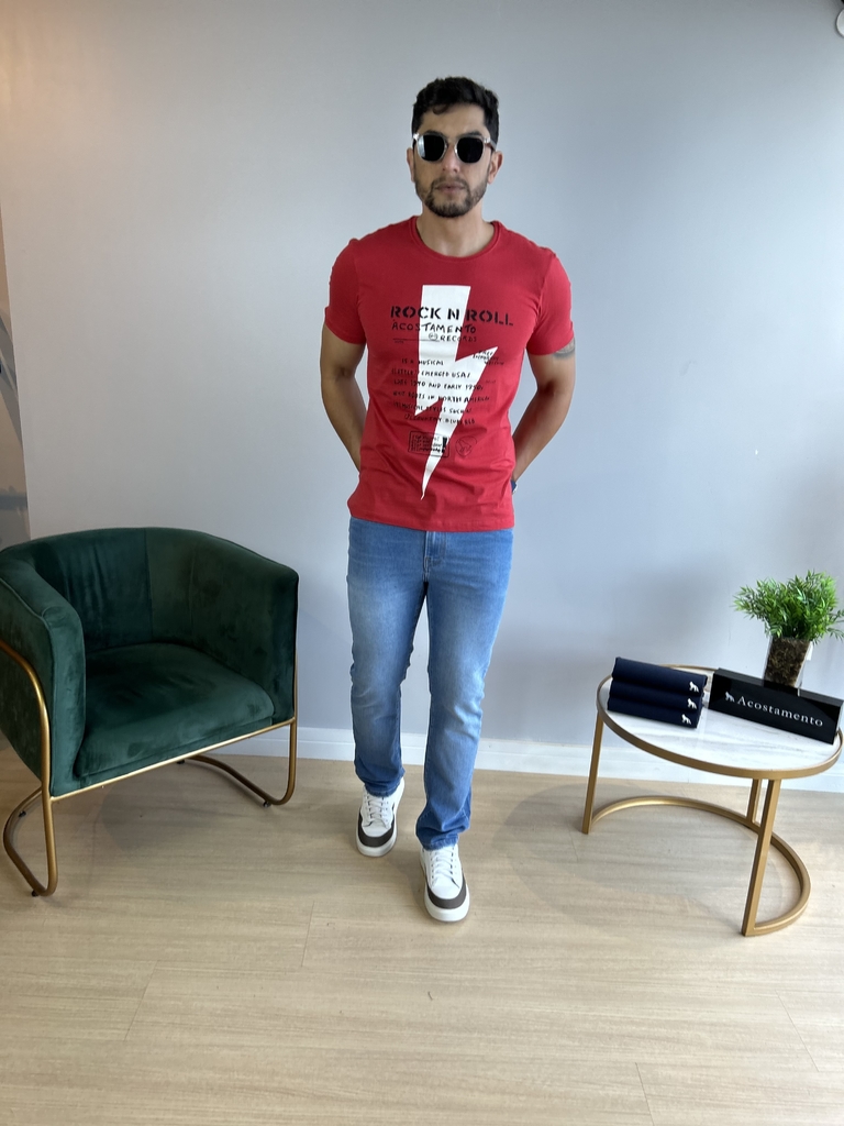 Imagem do Camiseta Rock Records Vermelho Hibisco 2133 - Acostamento
