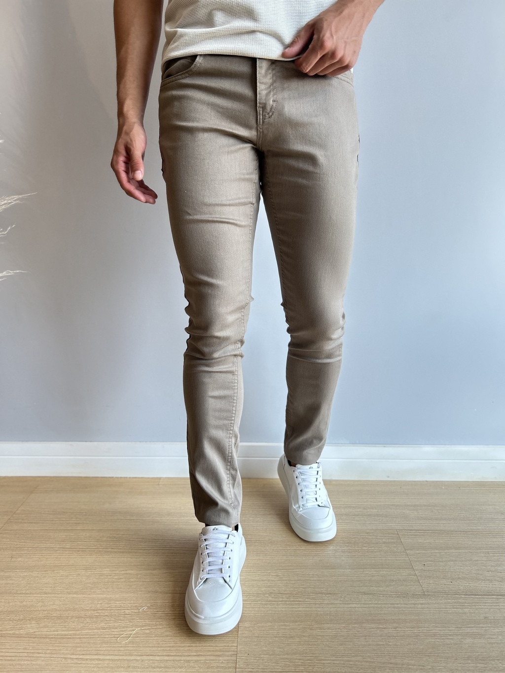 Calça Jeans Basic Caqui Skinny - Ogochi