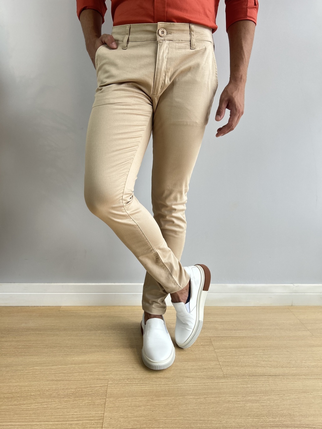 Imagem do Calça Alfaiataria Bege Skinny - Zip Off
