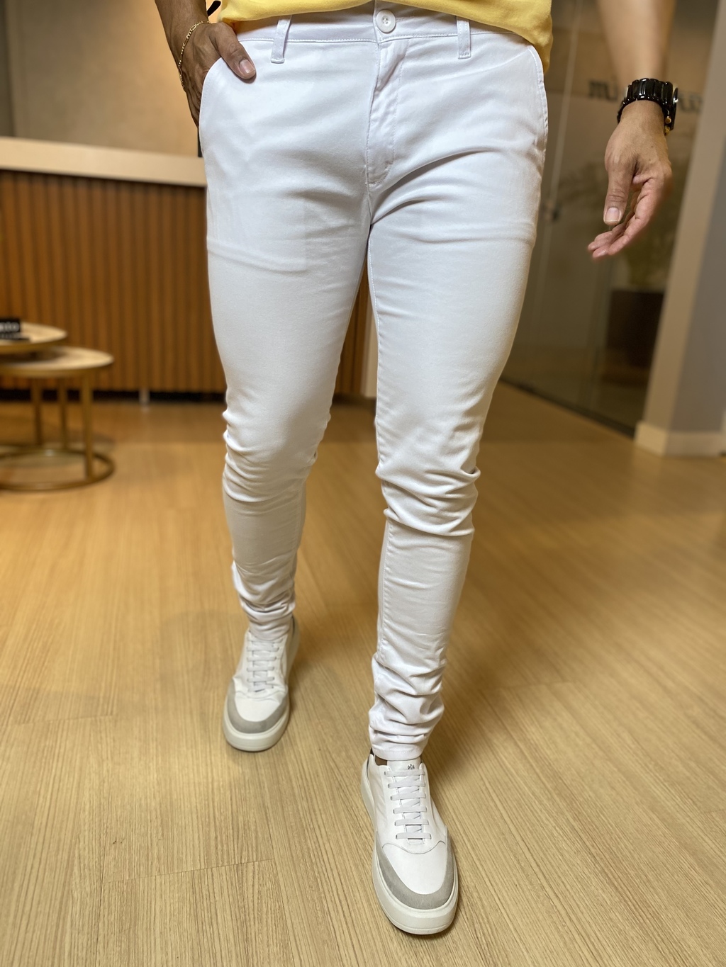 Calça Alfaiataria Branca Skinny - Zip Off - comprar online