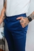 Calça Alfaiataria Skinny Amsterdã Acetinada Azul Nave - Conquest - comprar online
