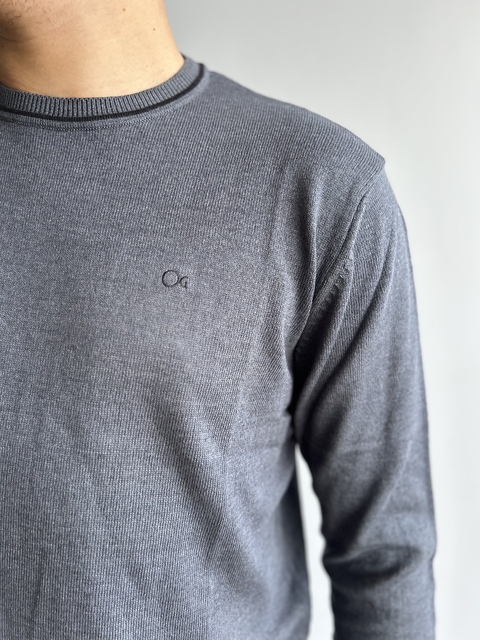Suéter Tricot Chumbo Casual Gola Careca 4008 - Ogochi - comprar online