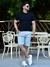 Camiseta Gola Polo Tricot Texturizada Preta 1074 - Conquest - comprar online