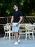 Camiseta Gola Polo Tricot Texturizada Preta 1074 - Conquest - Kamarim Patos