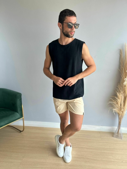 Short Praia Liso Bege 0012 - Conquest - Kamarim Patos