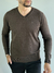 Suéter Tricot Marrom Essencial Gola V 511003 - Ogochi