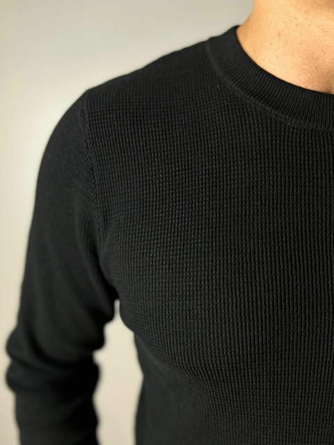 Suéter Tricot Textura Preto 2121 - RSM - loja online