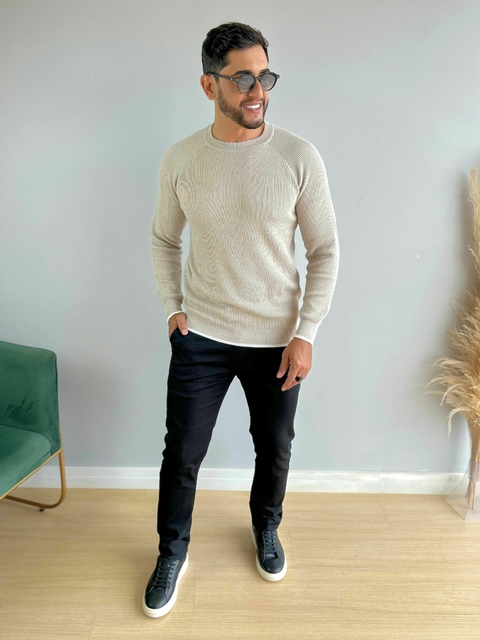 Suéter Tricot Textura Areia 2121 - RSM - loja online