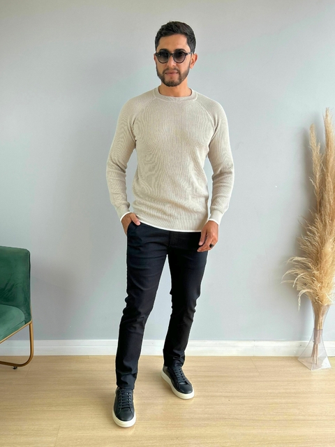 Suéter Tricot Textura Areia 2121 - RSM