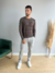 Suéter Tricot Marrom Casual Gola Careca 4004 - Ogochi - loja online